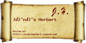 Jónás Herbert névjegykártya