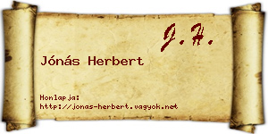 Jónás Herbert névjegykártya
